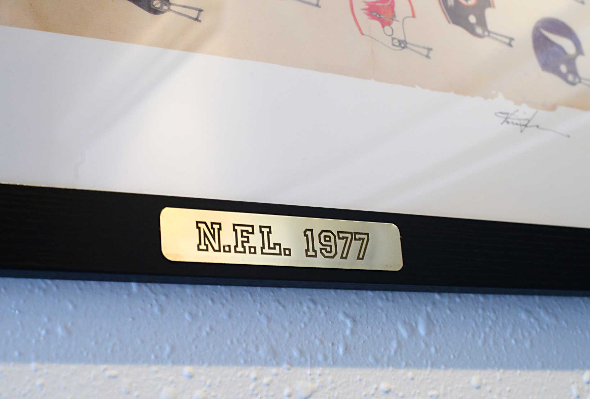 Share 1970s NFL National Football League Hand Drawn Helmet Art